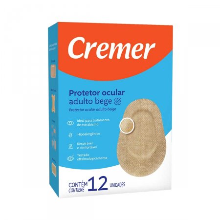 Protetor Ocular Adulto Cremer Bege com 12 Unidades