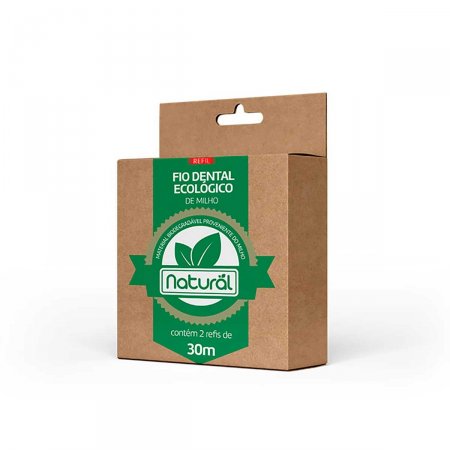 Fio Dental Ecológico Natural de Milho com 2 Refis