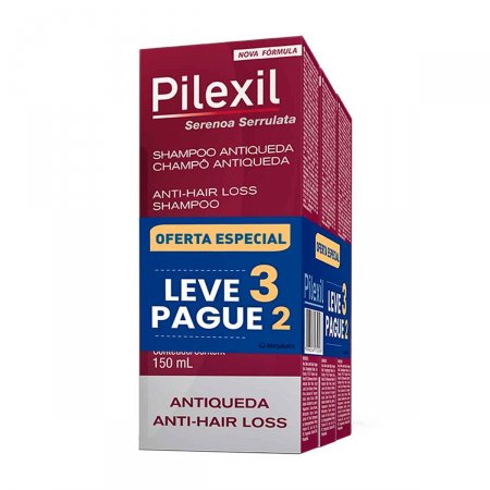 Kit Shampoo Pilexil Antiqueda com 3 unidades de 150ml cada