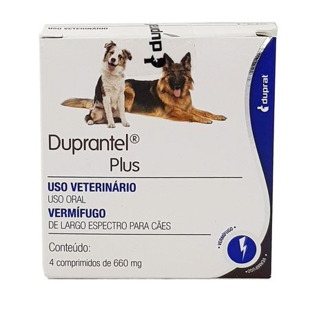 Duprantel Plus 10kg 4 comp Duprat Vermífugo Cães