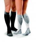 Meia Elástica Esportiva Panturrilha (3/4) Compressão 15-20mmHg - Preta e Cinza - Jobst Sport