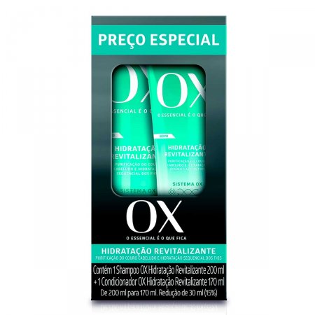 Kit OX Hidratação Revitalizante Shampoo com 200ml + Condicionador com 170ml
