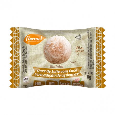 Bolinha Doce de Leite Coco Flormel Zero 18un 180g