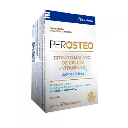 Perosteo Suplemento Vitamínico e Mineral 30 Cápsulas Eurofarma