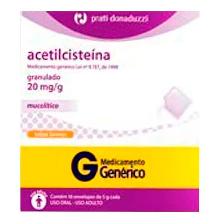 Acetilcisteína 20mg Genérico Prati 16 Envelopes