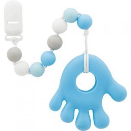 Mordedor Em Silicone Com Prendedor Azul Buba Baby