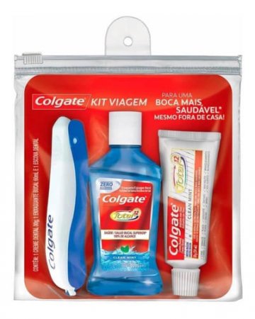 Colgate Kit Viagem Creme 30g + Enxaguante 60ml + Escova