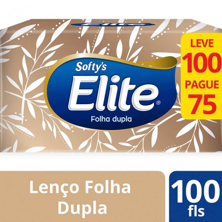 Lenço de Papel Softy's Elite Folha Dupla Leve 100 Pague 75