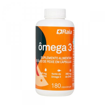 Ômega 3 Raia com 180 cápsulas
