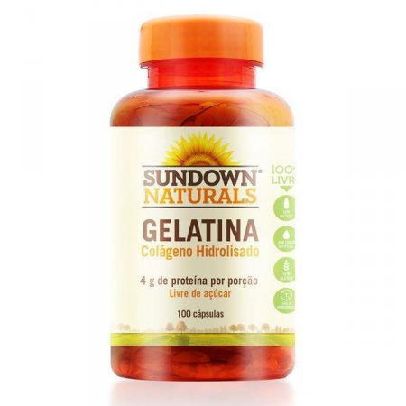 Colágeno Gelatina 4g 100 Cápsulas Sundown Vitaminas