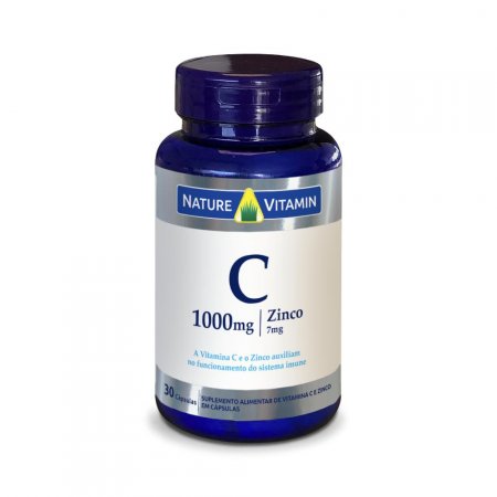 Vitamina C 1000mg + Zinco 7mg - 30 Cápsulas - Nature Vitamin