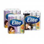 Kit Papel Higiênico Elite 24 Rolos Folha Dupla E 12 Folha Tripla