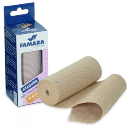 Atadura Elástica Famara Alta Compressão Pele 10cm x 1,30m