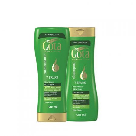 Kit Uso Diario Gota Dourada Sh+Cond 340mL 7Ervas