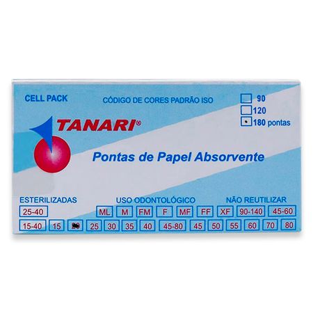 Cone De Papel Absorv Cell Pack Com 180 - Tanari Cone De Papel Absorv Cell Pack 20 Com 180 - Tanari