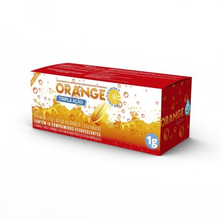 Orange C Tripla Ação Efervescente 10 comprimidos - Orange Health