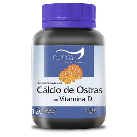 Cálcio de Ostras com Vitamina D 750mg 120 Cápsulas