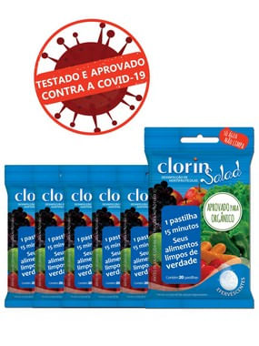 Clorin Salad - Higienização de alimentos - 6 cartelas