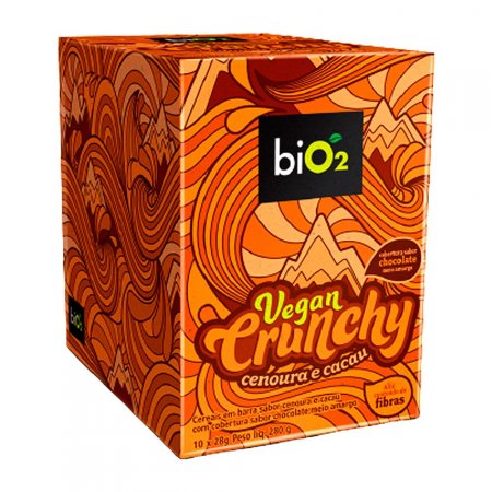 Barra de Cereais Cenoura Cacau Crunchy Bio2 (Cx c/ 10 un de 28g)