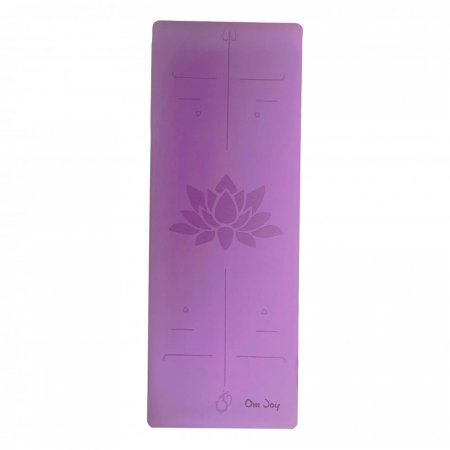 Tapete de Yoga PU   Roxo -Antiderrapante com Linhas de Postura