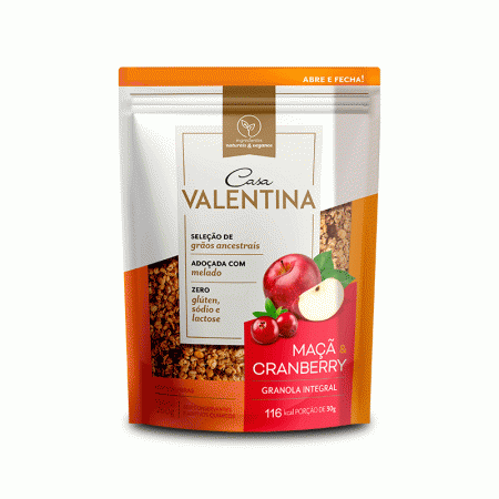 Granola Maçã e Cranberries 250g - Casa Valentina