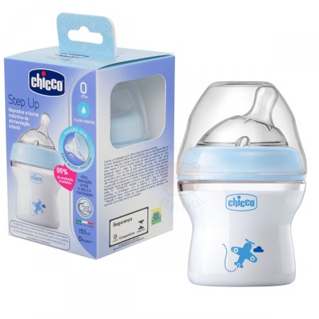 Mamadeira Step Up 150ml Fluxo Normal Azul (0m+) - Chicco