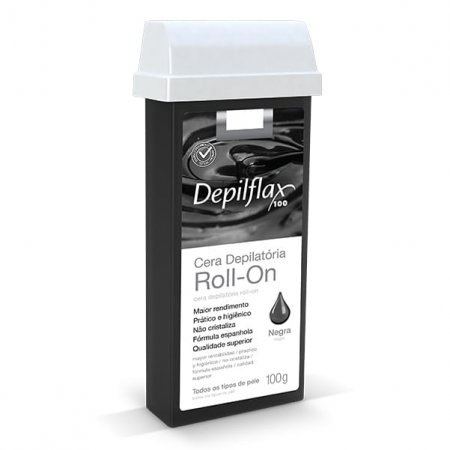 Cera Depilatória Roll-on Negra 100g Depilflax