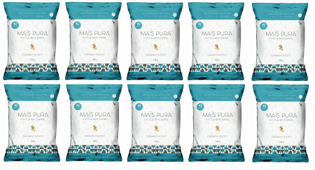 Kit com 10 unidades Mais pura sabor caramelo e coco 150g