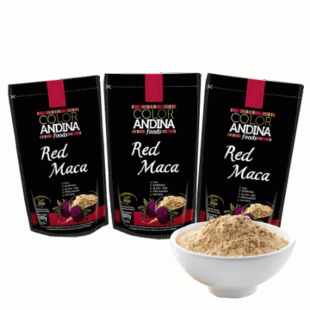 Maca Peruana vermelha - Red Color Andina 100g-3 pacotes