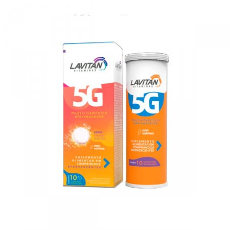 Lavitan 5g Sabor Laranja e Acerola com 10 comprimidos efervescentes