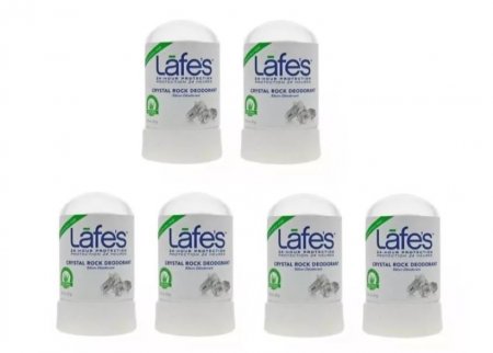 KIT Desodorante Crystal Rock Lafes 63g Vegano C/ 6 unid