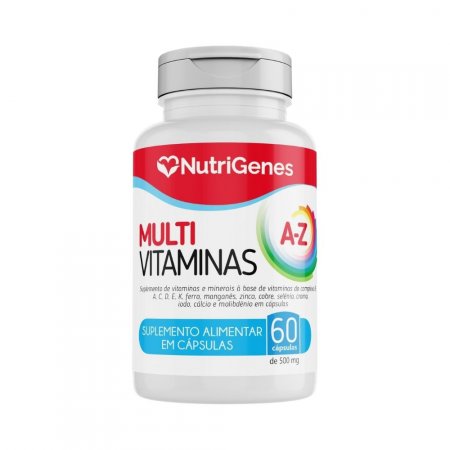 Multivitaminas A-Z - 500 Mg - 60 Cap - Nutrigenes