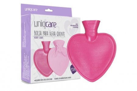 Bolsa para Água Quente Coração com Capa 950ml - UniqCare