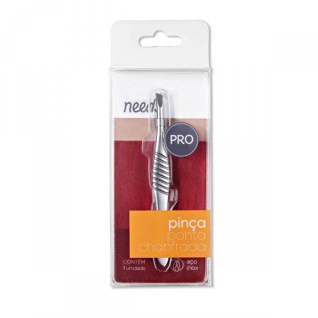 Pinça de Ponta Chanfrada Needs Pro Inox com 1 unidade