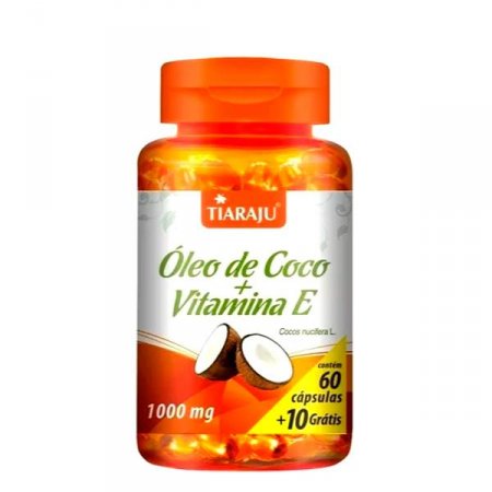 Óleo de Coco e Vitamina E Tiaraju  60+10 Cápsulas de 1000mg