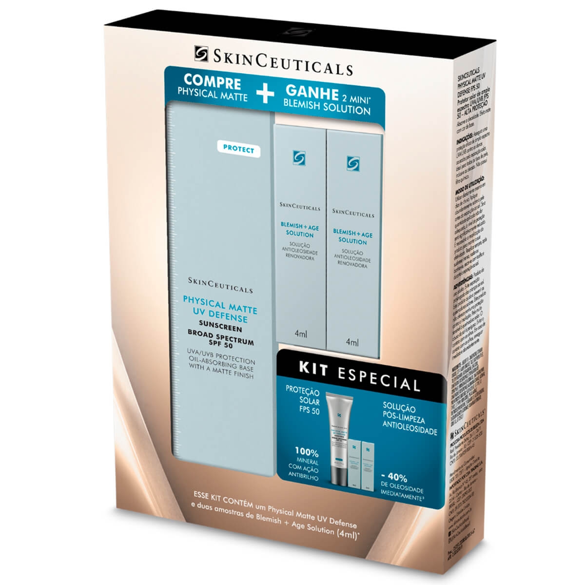 Kit Protetor Solar Facial SkinCeuticals Physical Matte FPS50 + Blemish Solution