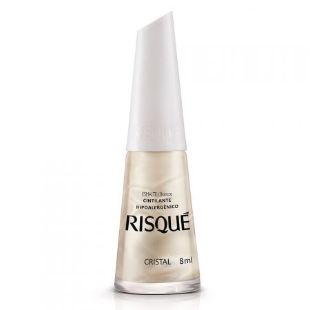 Esmalte Risqué Branco Cintilante Cristal 8ml