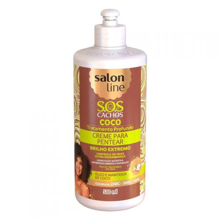 Creme Para Pentear Salon Line S.O.S. Cachos Coco Tratamento Profundo com 500ml