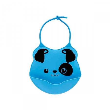 Babador de Silicone Buba Baby Azul com 1 unidade