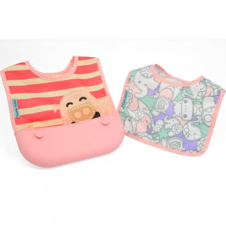 Babadores em Tecido Marcus & Marcus com Bolso Porco - 2 Unidades