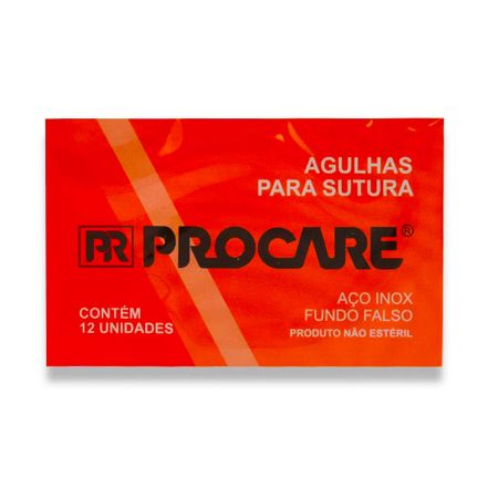 Agulha Sutura com 12 unidades - Procare Agulha Sutura GR12 - Procare
