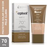 Protetor Solar Episol Color FPS 70 Facial Pele Clara com 40g