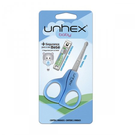 Kit para Unhas Merheje Unhex Baby Azul com Tesoura + Cortador de Unhas