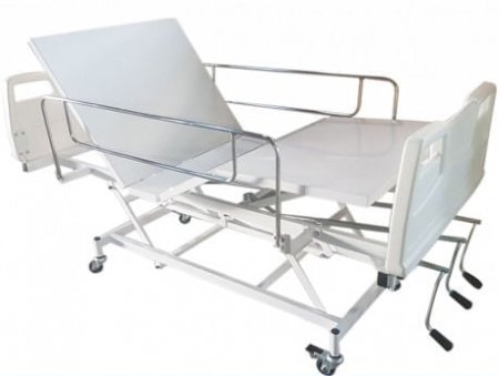 CAMA HOSPITALAR FAWLER 3 MANIVELAS COM GRADES EM AÇO INOX