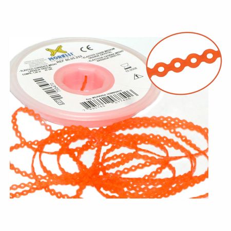 60.05.252 Elástico Corrente Médio Laranja Cristal - Morelli 60.05.252 Elástico Corrente Médio Laranja Cristal -Morelli