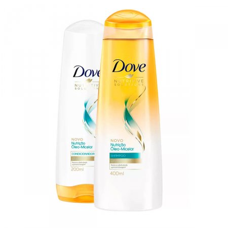 Kit Dove Nutrição Óleo-Micelar com 1 Shampoo de 400ml + 1 Condicionador de 200ml