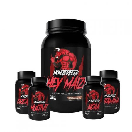 WHEY (900g) + GLUTA (100g) + CREA (100g) + BCAA (60 Cápsulas) + MULTIVIT (60 Cápsulas) - Chocolate