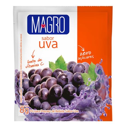 Refresco Magro Sabor Uva Zero Açucares 8g