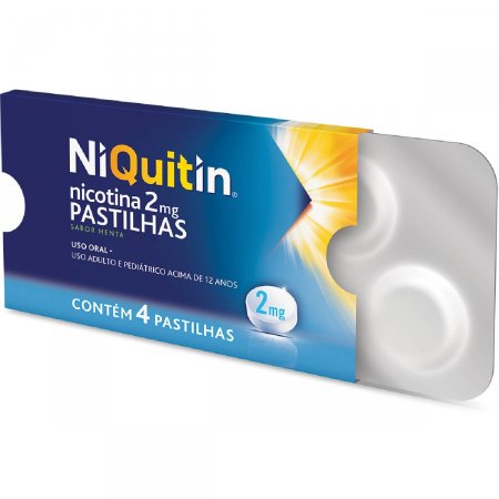 Pastilha para Parar de Fumar Niquitin 2mg com 4 unidades