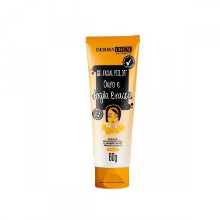 Gel Facial Peel Off Dermachem Ouro e Argila Branca com 60g